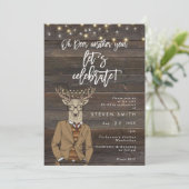 Oh hert rustige houtlichtfeesten kaart (Staand voorkant)