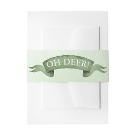 "Oh hert!" Soft Forest Green Deer Uitnodigingen Wikkel