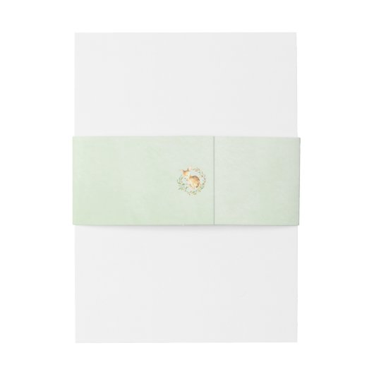 "Oh hert!" Soft Forest Green Deer Uitnodigingen Wikkel (Achterkant Voorbeeld)