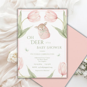 Oh Hert Tulpen Roze Baby Shower Kaart