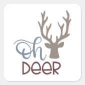 Oh hert vierkante sticker (Voorkant)