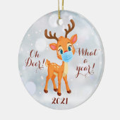 Oh hert wat een jaar 2021 keramische kerstbal keramisch ornament (Links)
