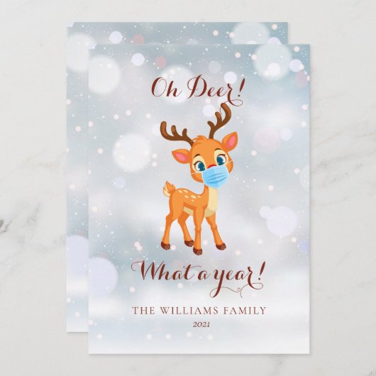 Oh hert wat een jaar 2021 Kerstmis  Feestdagenkaart (Voorkant / Achterkant)