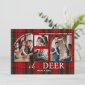 Oh Hert Wat een jaar gespeeld Kerstmis Fotocollage Feestdagenkaart (Staand voorkant)