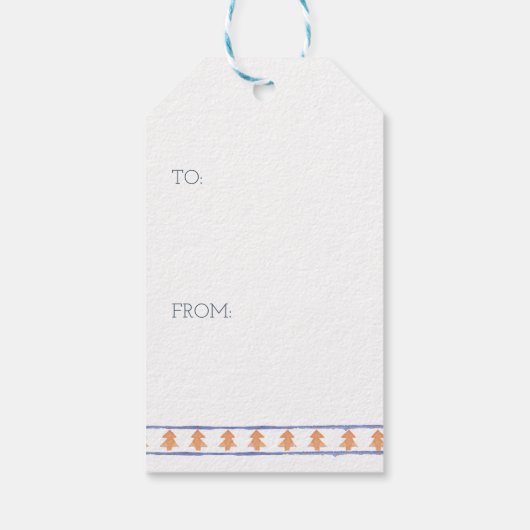 Oh hert wat een jaar Nordic Fairisle Kerstboom Cadeaulabel (Achterkant)