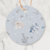 Oh hert winter blauwe jongen baby shower bedankjes labels (Achterkant)