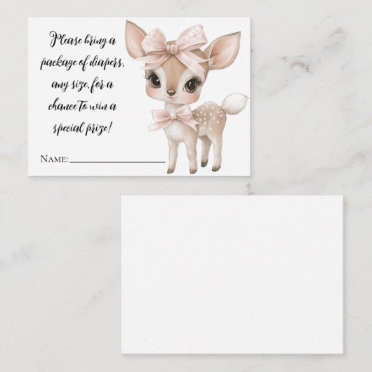 Oh hert ze is bijna hier Luier Raffle Kaart (Voorkant / Achterkant)