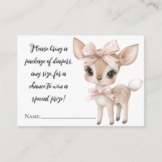 Oh hert ze is bijna hier Luier Raffle Kaart (Voorkant)