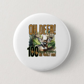 Oh Herten 100 Dagen School Hertenjacht Feest Ronde Button 5,7 Cm