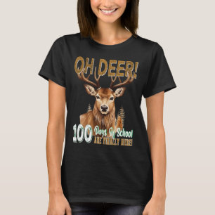 Oh herten 100 dagen school zijn hier herten jagen t-shirt