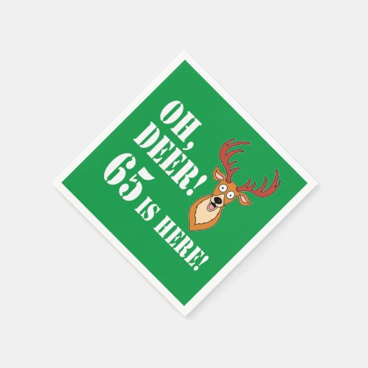 Oh herten 65e verjaardag servetten (Hoek)