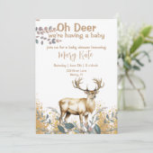 Oh herten baby jongen douche kaart (Staand voorkant)