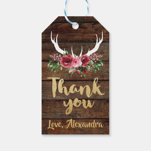 Oh herten Baby shower cadeau Labels Cadeaulabel (Achterkant)