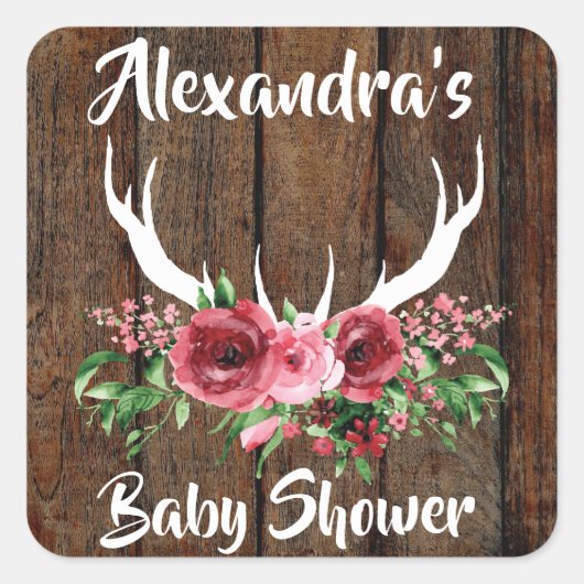 Oh herten Baby shower gunst Sticker (Voorkant)