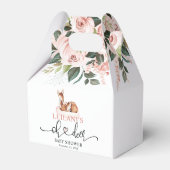 Oh herten Baby shower roze bloemen Bedankdoosjes (Achterkant)