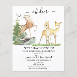 Oh Herten Baby Shower Tweeling Watercolor 