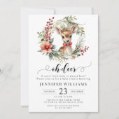 Oh herten baby winterkrans baby shower uitnodiging (Voorkant)