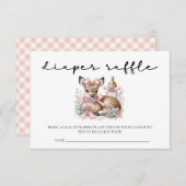 Oh herten blozen roze meisje baby shower behuizing informatiekaartje (Voorkant / Achterkant)