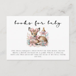 Oh herten blozen roze meisje baby shower behuizing informatiekaartje