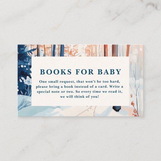 Oh herten bos winter Baby shower boeken voor baby Informatiekaartje (Voorkant)