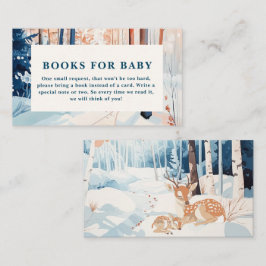 Oh herten bos winter Baby shower boeken voor baby Informatiekaartje
