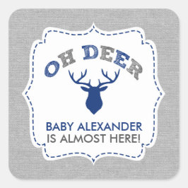 OH HERTEN Buck baby shower gunst / envelop afdicht Vierkante Sticker