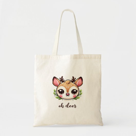 Oh Herten Cute Herten Minimalistisch Design Tote Bag (Voorkant)