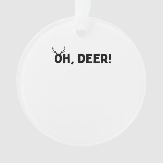 Oh Herten Eenvoudige Esthetische Acryl Ornament (voorkant)