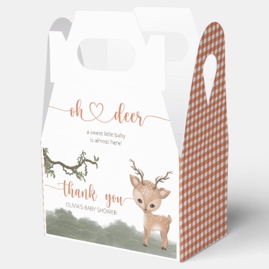 Oh Herten genderneutraal bosgebied baby shower Bedankdoosjes (Geopend)