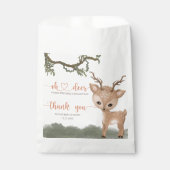 Oh Herten genderneutraal bosgebied baby shower Bedankzakje (Voorkant)