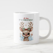 Oh Herten, het is Kerstmis! Mok voor Schattige ren (Rechts)