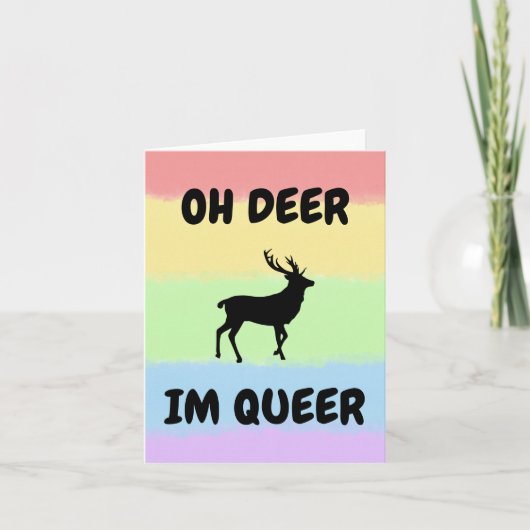 OH HERTEN IK BEN QUEER Grappig LGBTQ+ Bedankkaart (Voorkant)