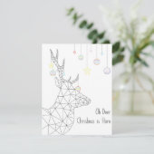 Oh herten kerst (geometrisch) feestdagenkaart (Staand voorkant)