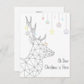 Oh herten kerst (geometrisch) feestdagenkaart (Voorkant / Achterkant)