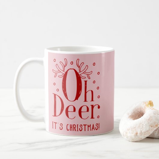 Oh herten Kerst mok illustratie koffie (Met donut)