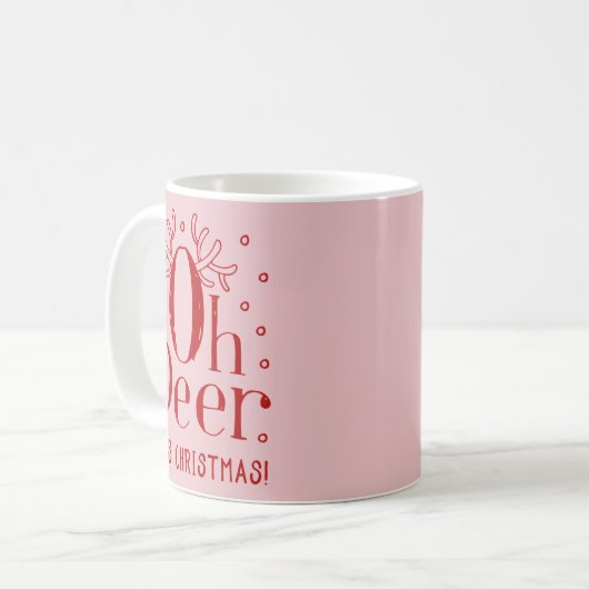 Oh herten Kerst mok illustratie koffie (Voorkant links)