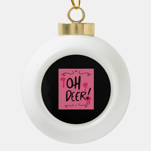 Oh Herten Minimalistische Esthetiek  Keramische Bal Ornament (Voorkant)