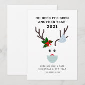 Oh Herten Nog een Jaar 2021 Grappig Gezichtsmasker Feestdagenkaart (Voorkant / Achterkant)