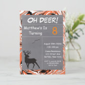 Oh Herten Oranje Camouflage Verjaardagsfeestje  (Staand voorkant)