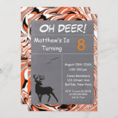 Oh Herten Oranje Camouflage Verjaardagsfeestje  (Voorkant / Achterkant)