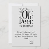 Oh herten plat kerstvakantie kaart (Voorkant)