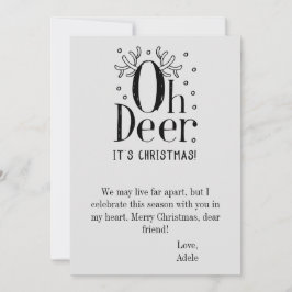 Oh herten plat kerstvakantie kaart