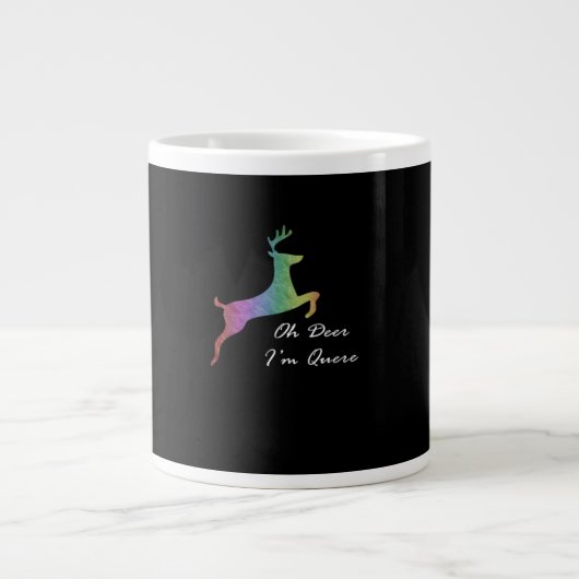 Oh Herten Queer Grappige Woordspeling LGBT Pride V Grote Koffiekop (Voorkant)