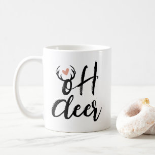 Oh herten rendieren gewei kerst minimaal koffiemok