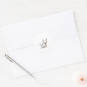 Oh Herten Retro Klassiek Design Ronde Sticker (Envelop)