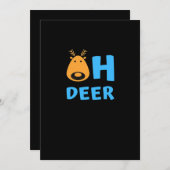 Oh Herten Retro Vakantie Sfeer Feestdagenkaart (Voorkant / Achterkant)