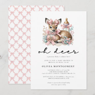 Oh Herten Roze Strikken Bos Baby Shower Kaart