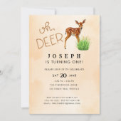 Oh Herten Thema Verjaardagsfeestje Uitnodiging (Voorkant)