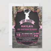 OH Herten Verjaardag Uitnodiging - Meisje (Voorkant)