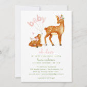 Oh Herten Waterverf Bloemen Baby shower Kaart (Voorkant)